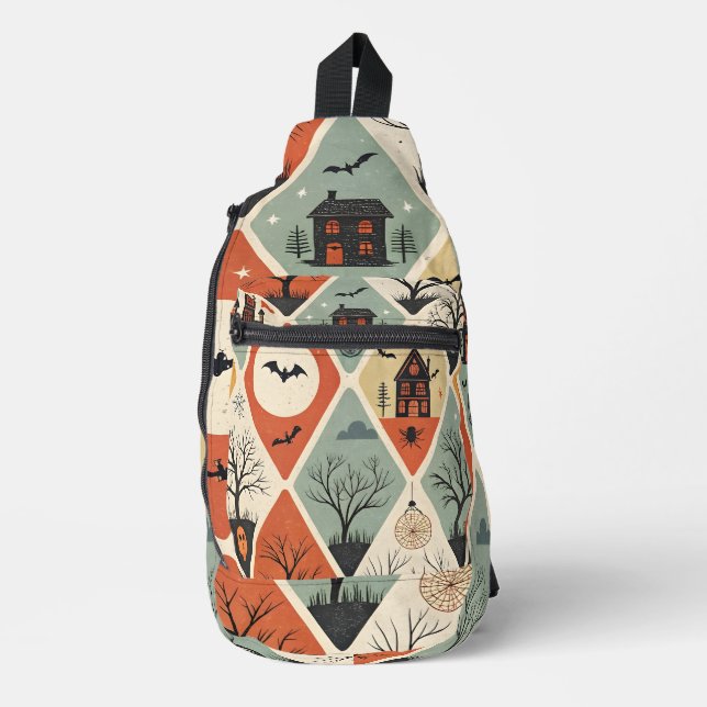 Dunkles Geistermuster Crossbody Bag (Vorderseite)