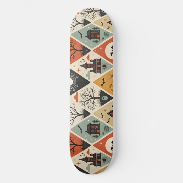 Dunkles Geistermuster Skateboard (Vorderseite)
