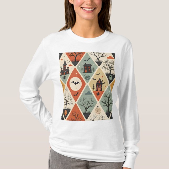 Dunkles Geistermuster T-Shirt (Vorderseite)