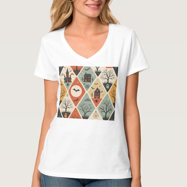 Dunkles Geistermuster T-Shirt (Vorderseite)
