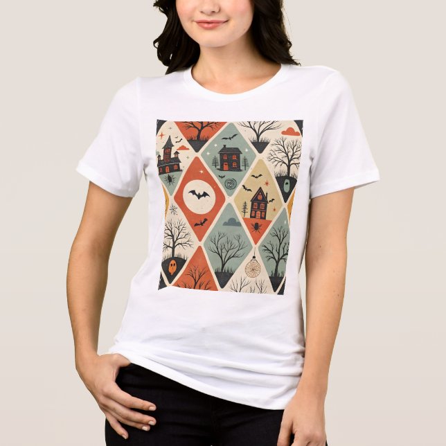 Dunkles Geistermuster Tri-Blend Shirt (Vorderseite)