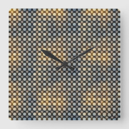 Dunkles geometrisches Gitter Abstract Pattern Desi Quadratische Wanduhr