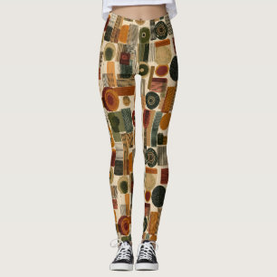 Dunkles geometrisches Muster aus dem mittleren 20. Leggings