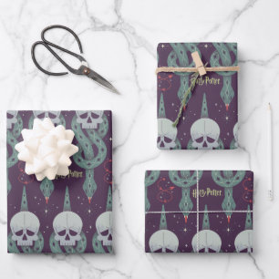 Dunkles geometrisches Symbolmuster des Malum Signu Geschenkpapier Set