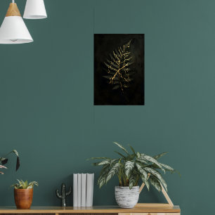 Dunkles Gold Botanical Zweig Poster