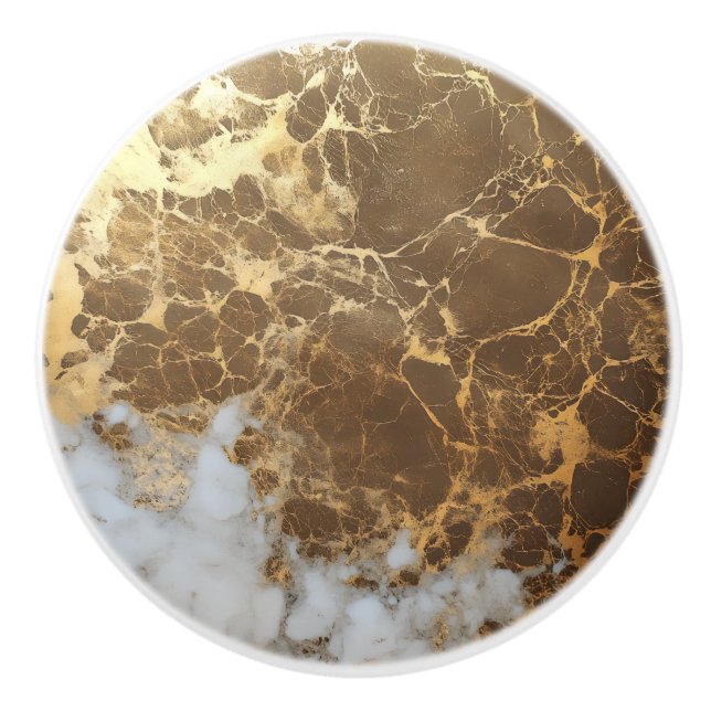 Dunkles Gold-Marmormuster Keramikknauf (Vorderseite)