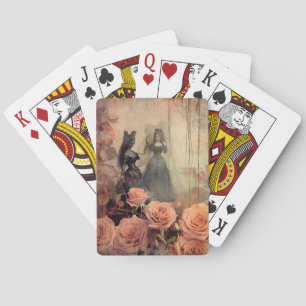 Dunkles Gothic-Victorian-Rosenporträt Spielkarten