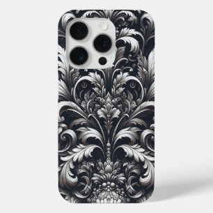 Dunkles gothisches fettes ornamentales Blumenmuste Case-Mate iPhone Hülle