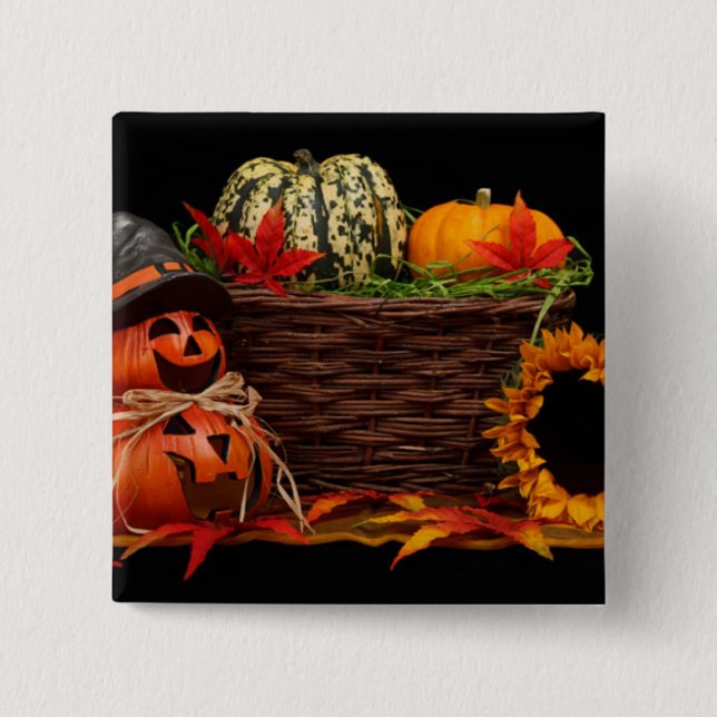 Dunkles Halloween-Design Button (Vorderseite)