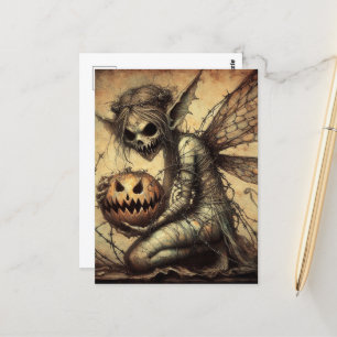 Dunkles Halloween Fairy in Barbed Wire geputzt Postkarte