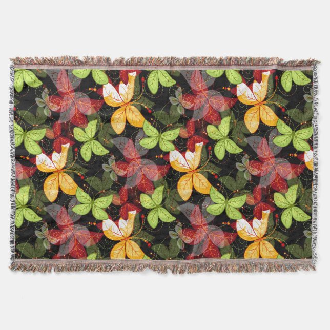 Dunkles Herbst-Muster Decke (Vorderseite)