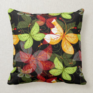 Dunkles Herbst-Muster Kissen