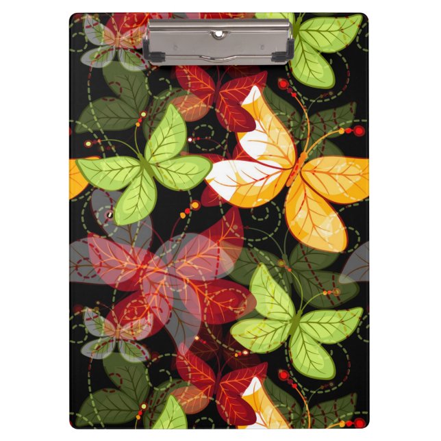 Dunkles Herbst-Muster Klemmbrett (Vorderseite)