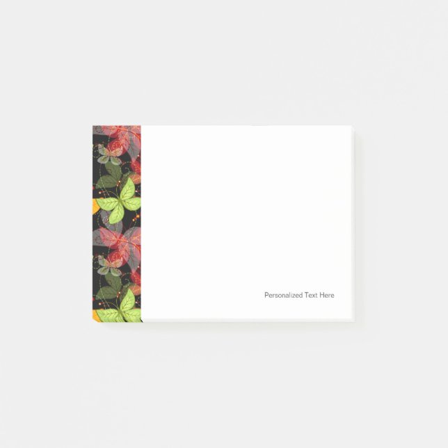 Dunkles Herbst-Muster Post-it Klebezettel (Vorderseite)