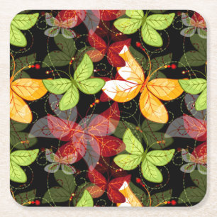 Dunkles Herbst-Muster Rechteckiger Pappuntersetzer