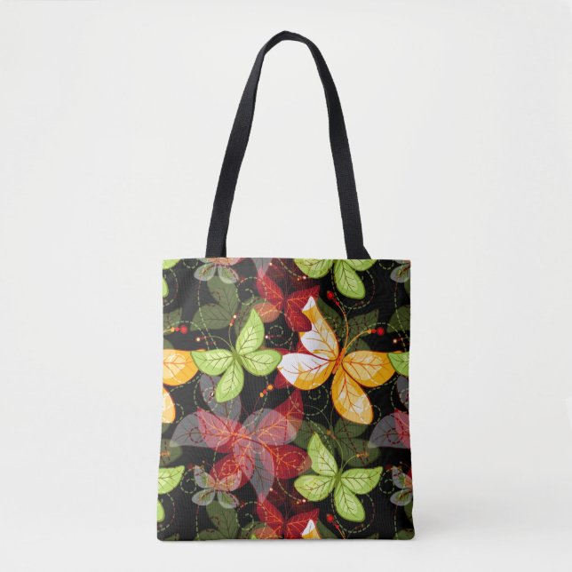Dunkles Herbst-Muster Tasche (Vorderseite)