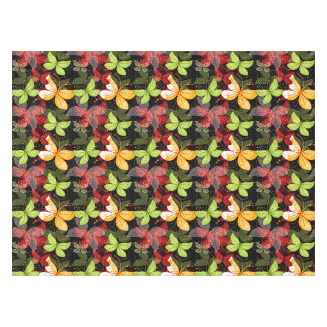 Dunkles Herbst-Muster Tischdecke (Vorderseite (Horizontal))