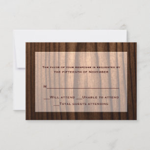 Dunkles Holz Land Hochzeitskarte RSVP Karte