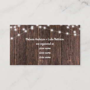Dunkles Holz und Brautparty - Geschenkgutschrift Begleitkarte