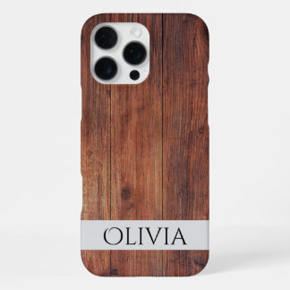 dunkles Holz und modernes personalisiertes  iPhone 16 Pro Max Hülle
