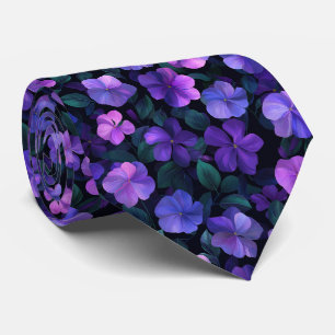 Dunkles Immergrün-Blumenmuster Krawatte