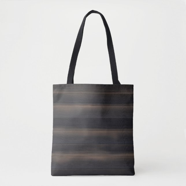 Dunkles Japandi-Anthrazit Holz Minimalist Tasche (Vorderseite)