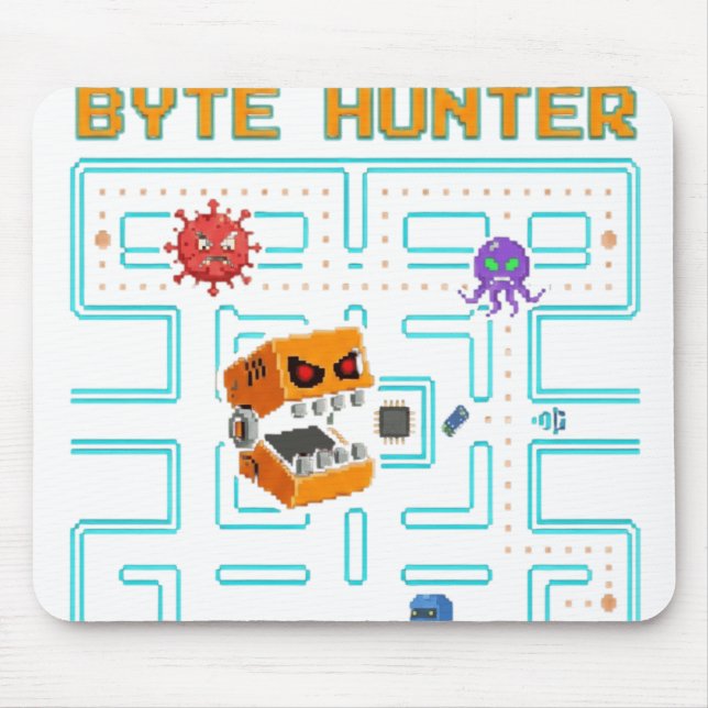 Dunkles, kantiges Arcade-Spiel Pixel-Totenkopf-Par Mousepad (Vorne)