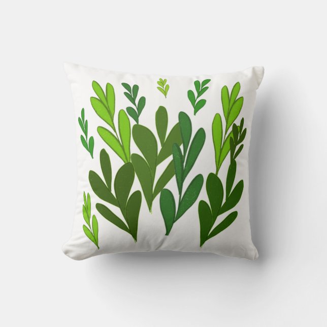 Dunkles Leaf-Kissen Kissen (Vorderseite)
