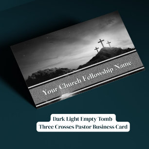 Dunkles Licht Leeres Grab Drei Kreuze Pastor Visitenkarte