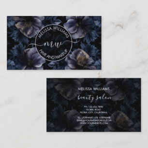Dunkles Lila-Blumen-Logo Visitenkarte