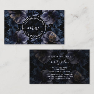 Dunkles Lila-Blumen-Logo Visitenkarte