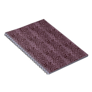 Dunkles lila Blumenmuster mit Sternen Notizblock