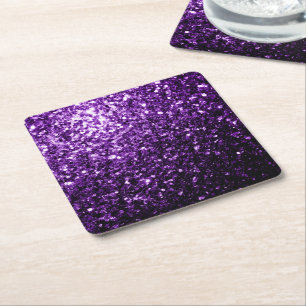 Dunkles Lila-farbenes glänzendes Glitter Funkeln Rechteckiger Pappuntersetzer