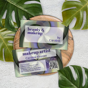 Dunkles Lila Schwarz Blassgrün Abstraktes Kunstmus Visitenkarte