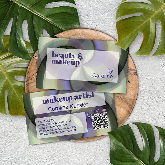 Dunkles Lila Schwarz Blassgrün Abstraktes Kunstmus Visitenkarte (Von Creator hochgeladen)