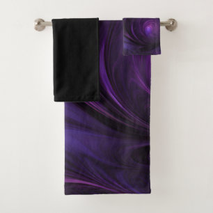 Dunkles Lila Swirbeldesign Badhandtuch Set