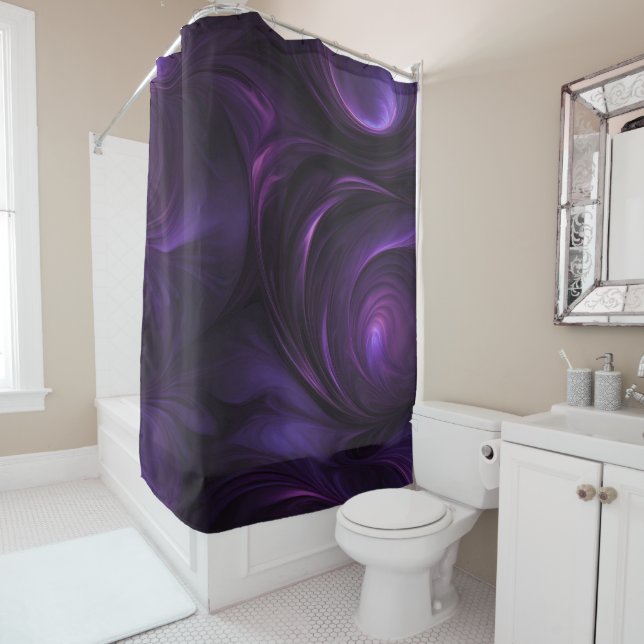 Dunkles Lila Swirbeldesign Duschvorhang (Beispiel)