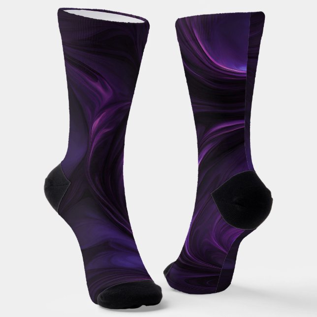 Dunkles Lila Swirbeldesign Socken (Gewinkelt)