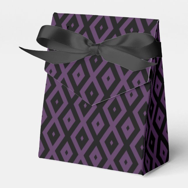 Dunkles lila und schwarzes Diamantmuster Geschenkschachtel (Vorderseite)