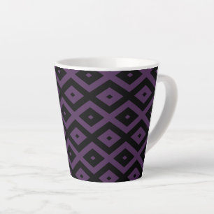 Dunkles lila und schwarzes Diamantmuster Milchtasse