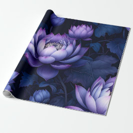 Dunkles Lotus Night Wrapping Paper Geschenkpapier