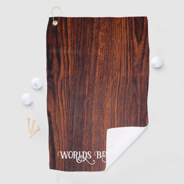 Dunkles Mahagoniholz | Weltniveau Golfhandtuch (Insitu)