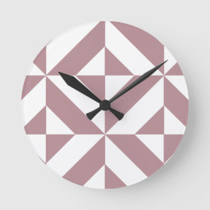 Dunkles malvenfarbenes geometrisches runde wanduhr