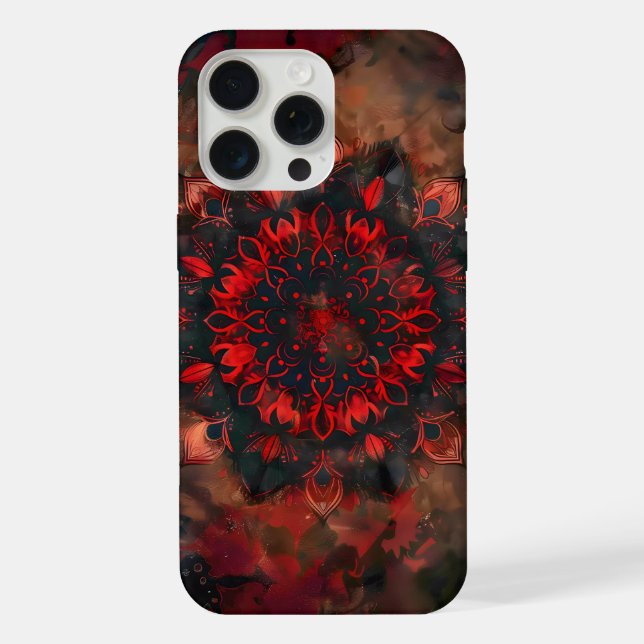 Dunkles Mandala- Boho-Goth-Geschenk iPhone 15 Pro Max Hülle (Rückseite)