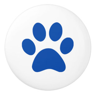 Dunkles Marine-Blau-Tatzen-Druck pawprint Keramikknauf