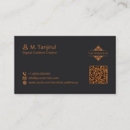 Dunkles mattes Mandala-Diamant-Kachel-Muster QR-Co Visitenkarte