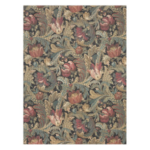 Dunkles, melancholisches, vintage-blumiges botanis tischdecke