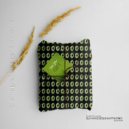 Dunkles Minimal grünes Blumenpapier Geschenkpapier