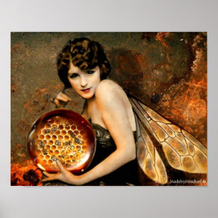 Dunkles mit Augen Bienen-Feen-Plakat Poster