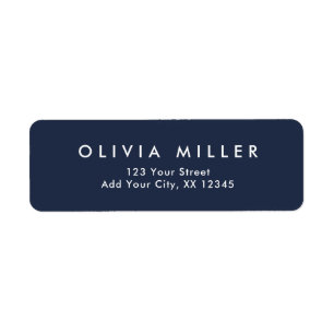 Dunkles Mitternachtsblau - Klassisches Adressetike